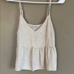 Abercrombie & Fitch Women's Cream Peplum Top - XS